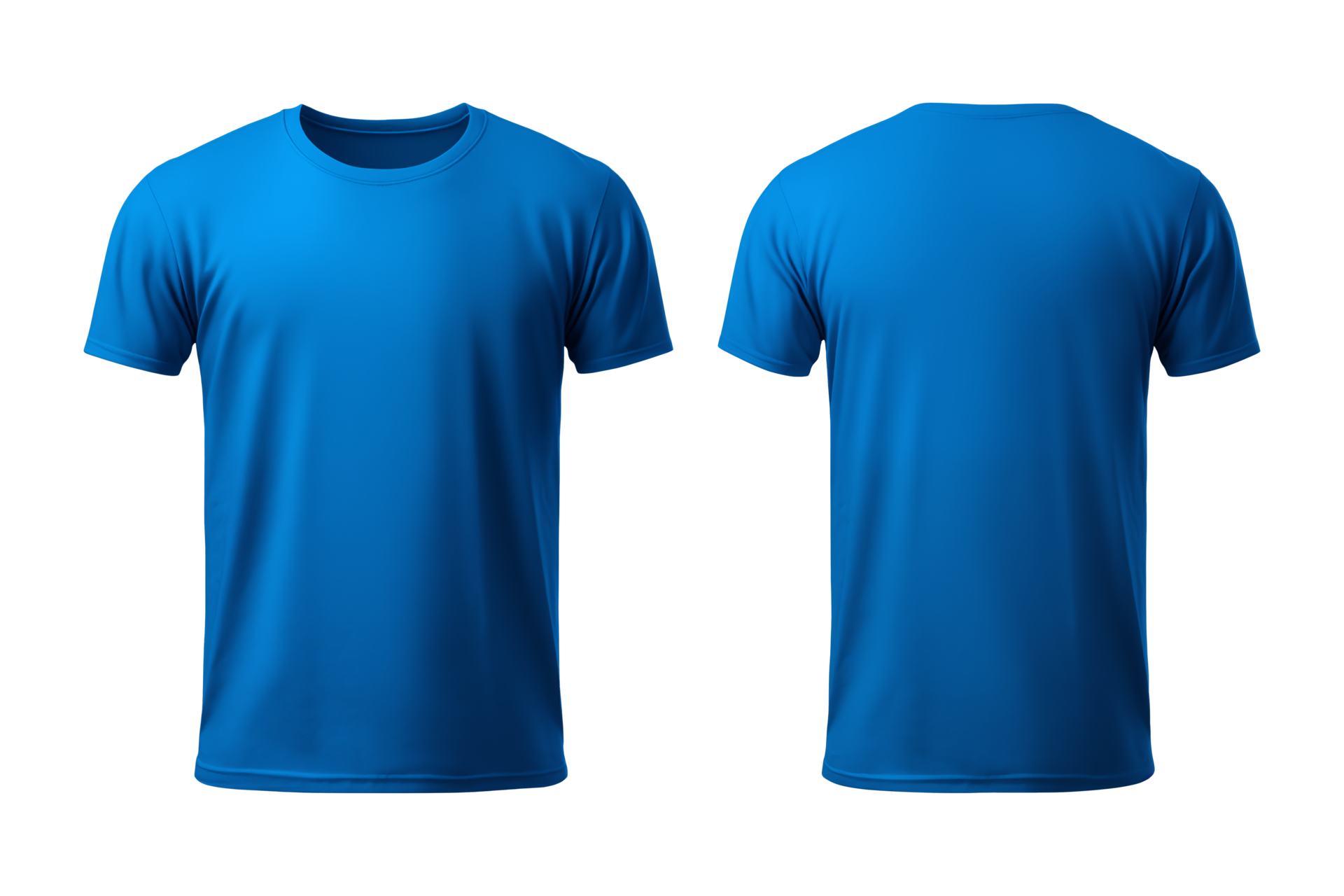 AI generated realistic set of male blue t-shirts mockup front and back ...