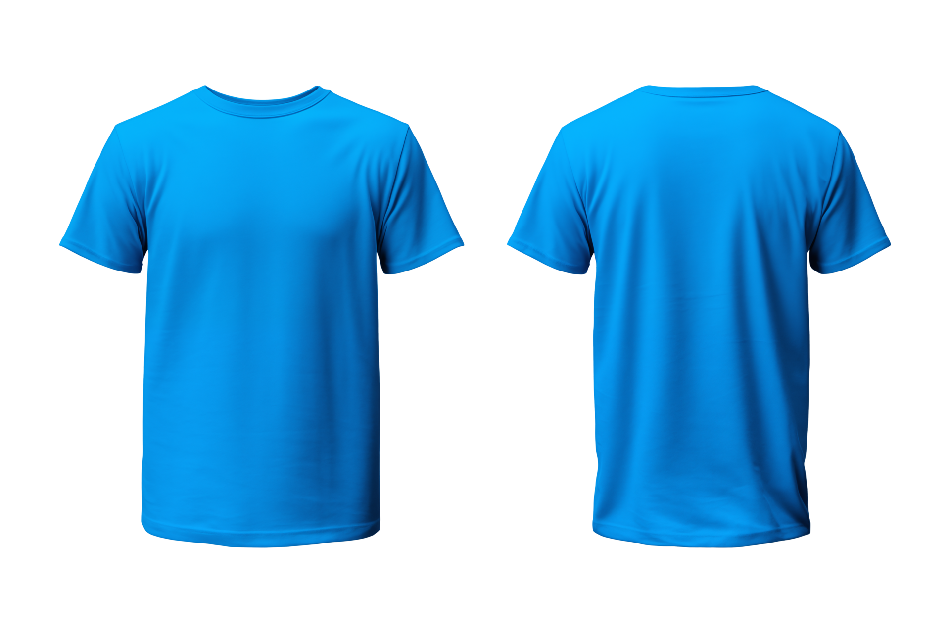 AI generated realistic set of male blue t-shirts mockup front and back ...