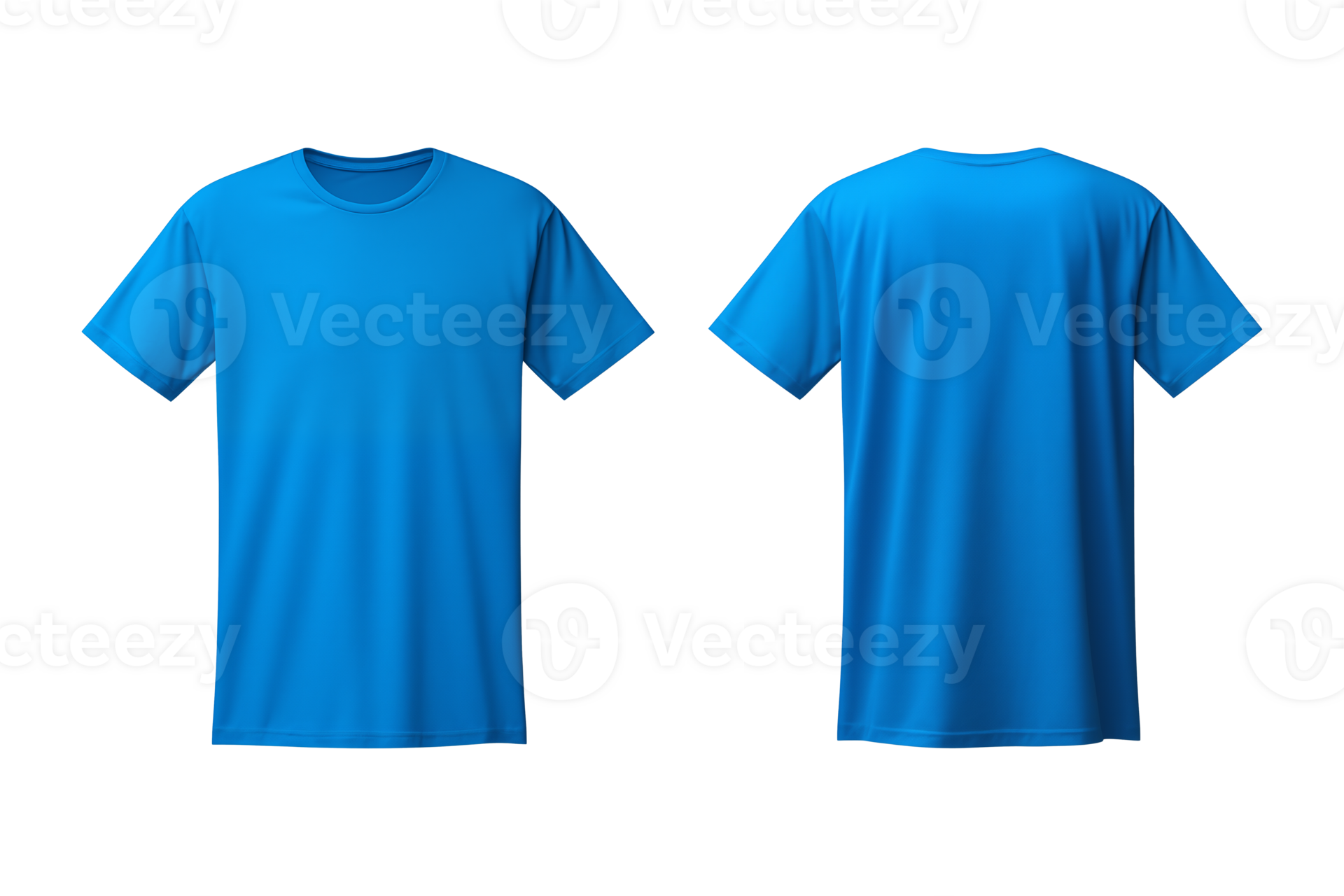 AI generated realistic set of male blue t-shirts mockup front and back ...