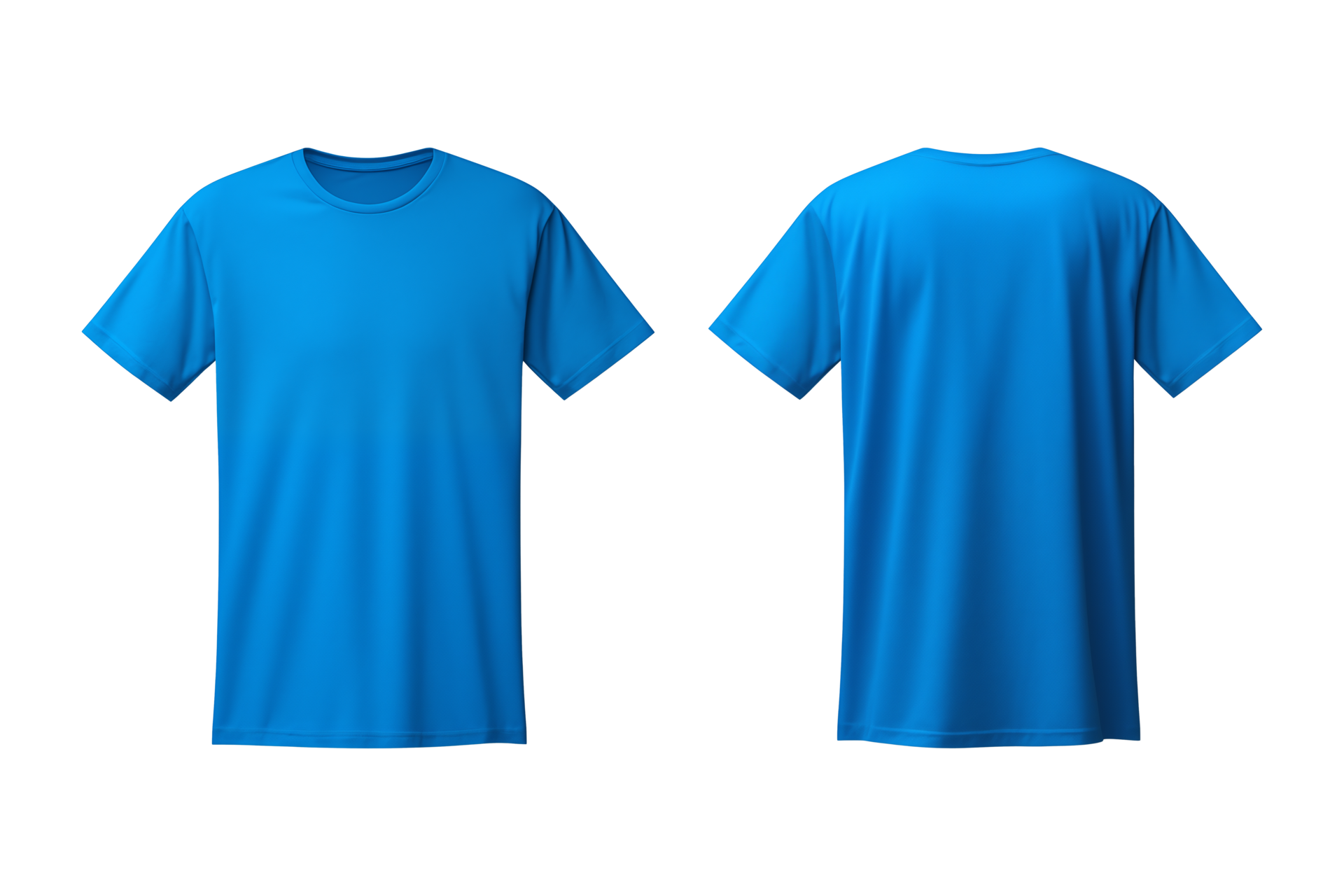 AI generated realistic set of male blue t-shirts mockup front and back ...