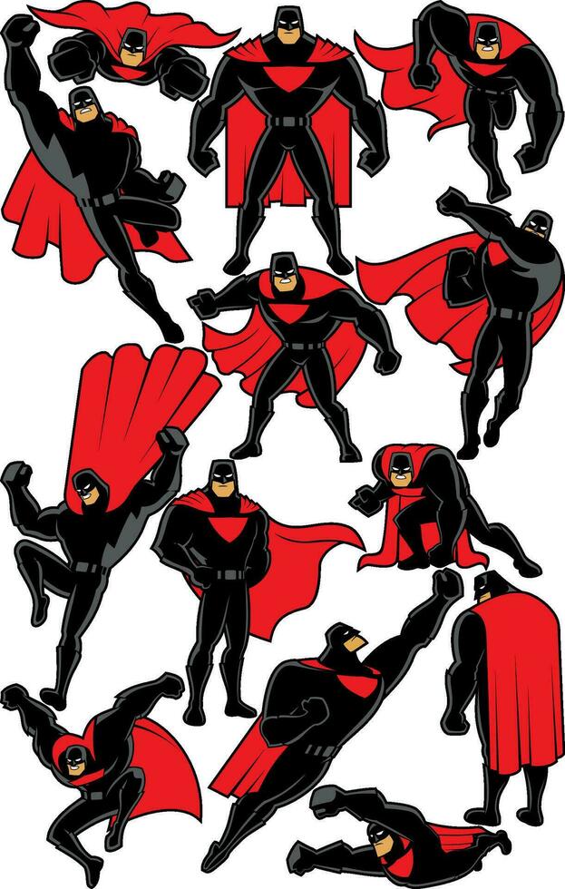 Superhero Set on White vector