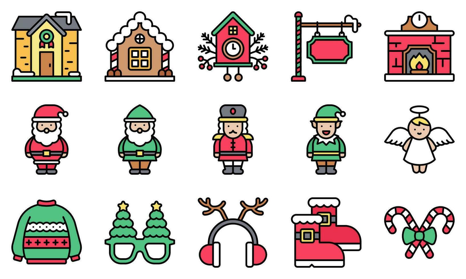 Navidad relacionado icono, vector ilustración conjunto