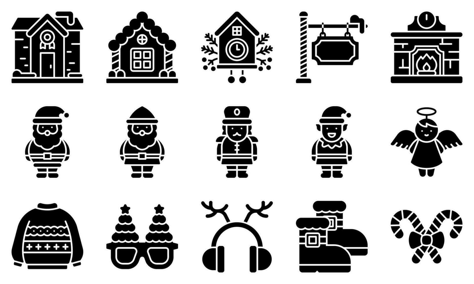 Christmas related icon, vector illustration set