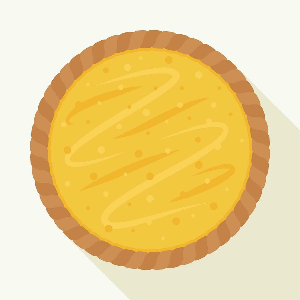 Lemon pie with white cream background vector illustration