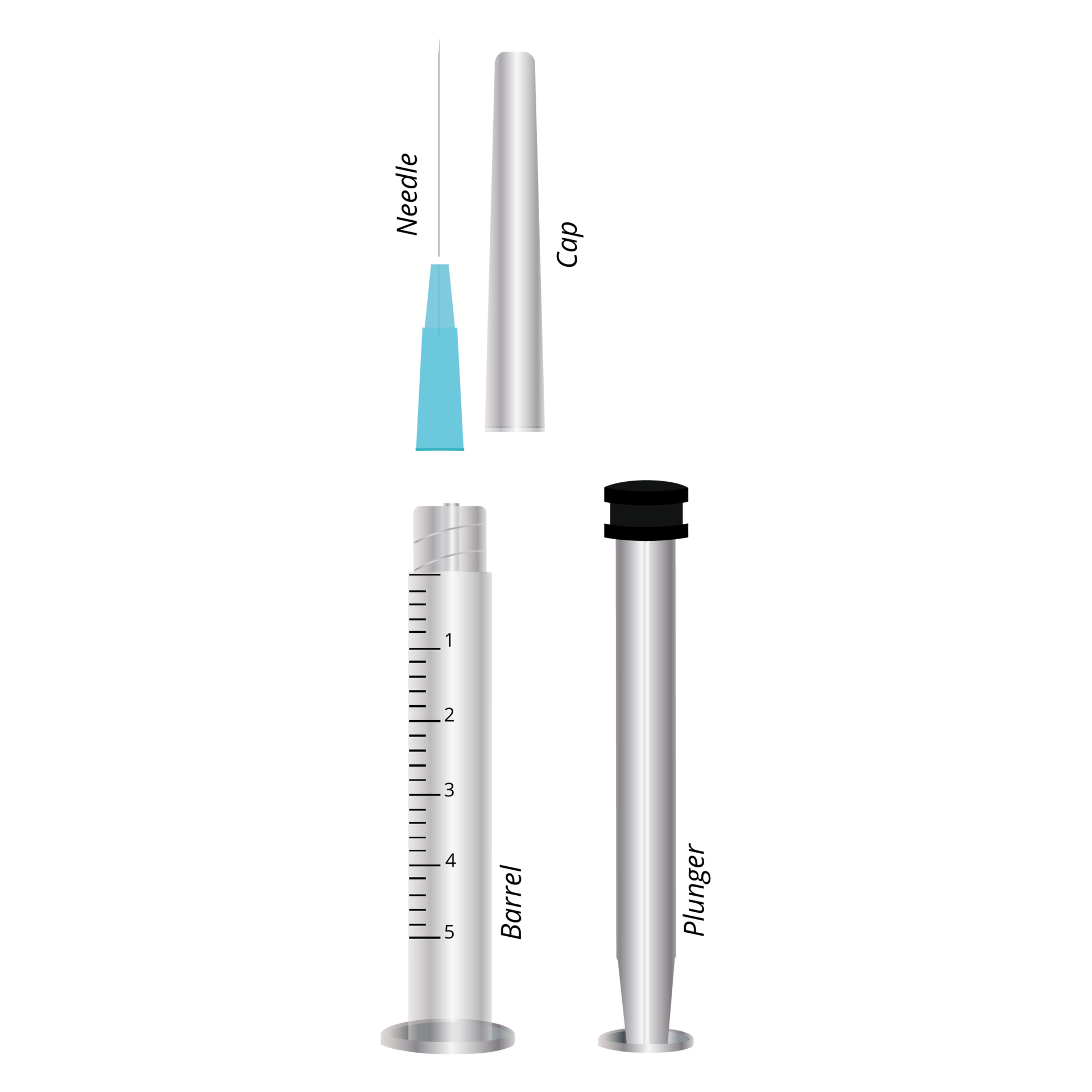 Parts of a syringe.Isolated medical syringe 35931570 PNG