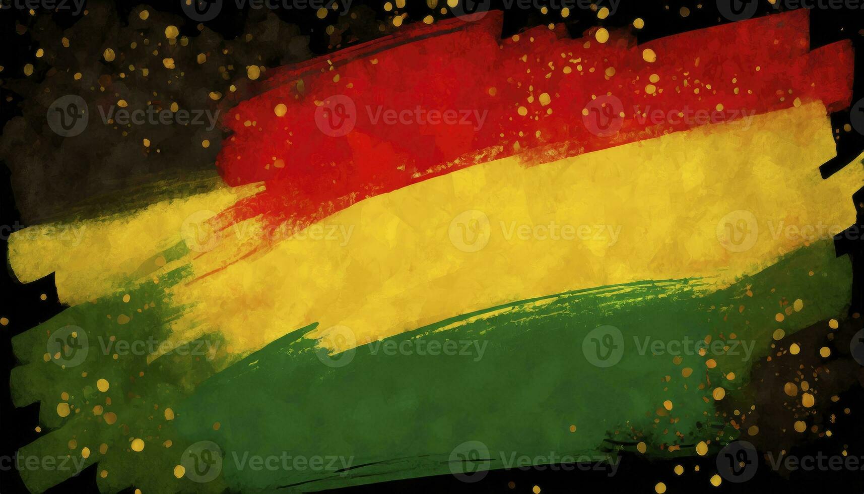 AI generated Black History Month Celebration Background. A textured canvas with grunge texture in red, yellow, and green paint colors, symbolizing the significance of Black History Month. photo