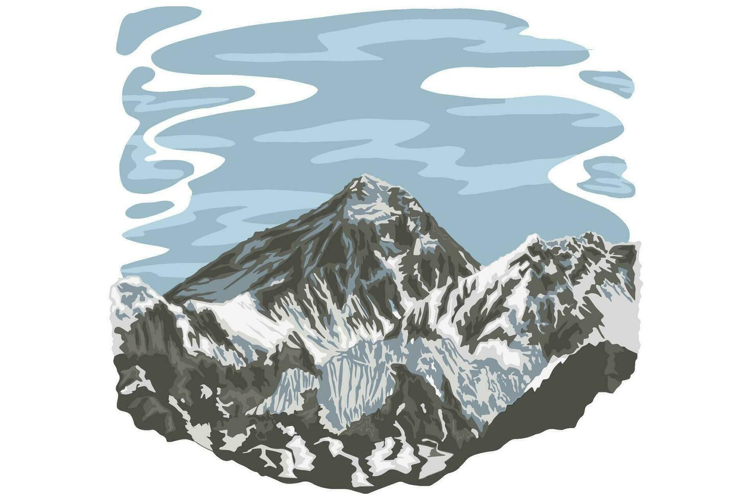 EVEREST MOUNTAIN VECTOR ART