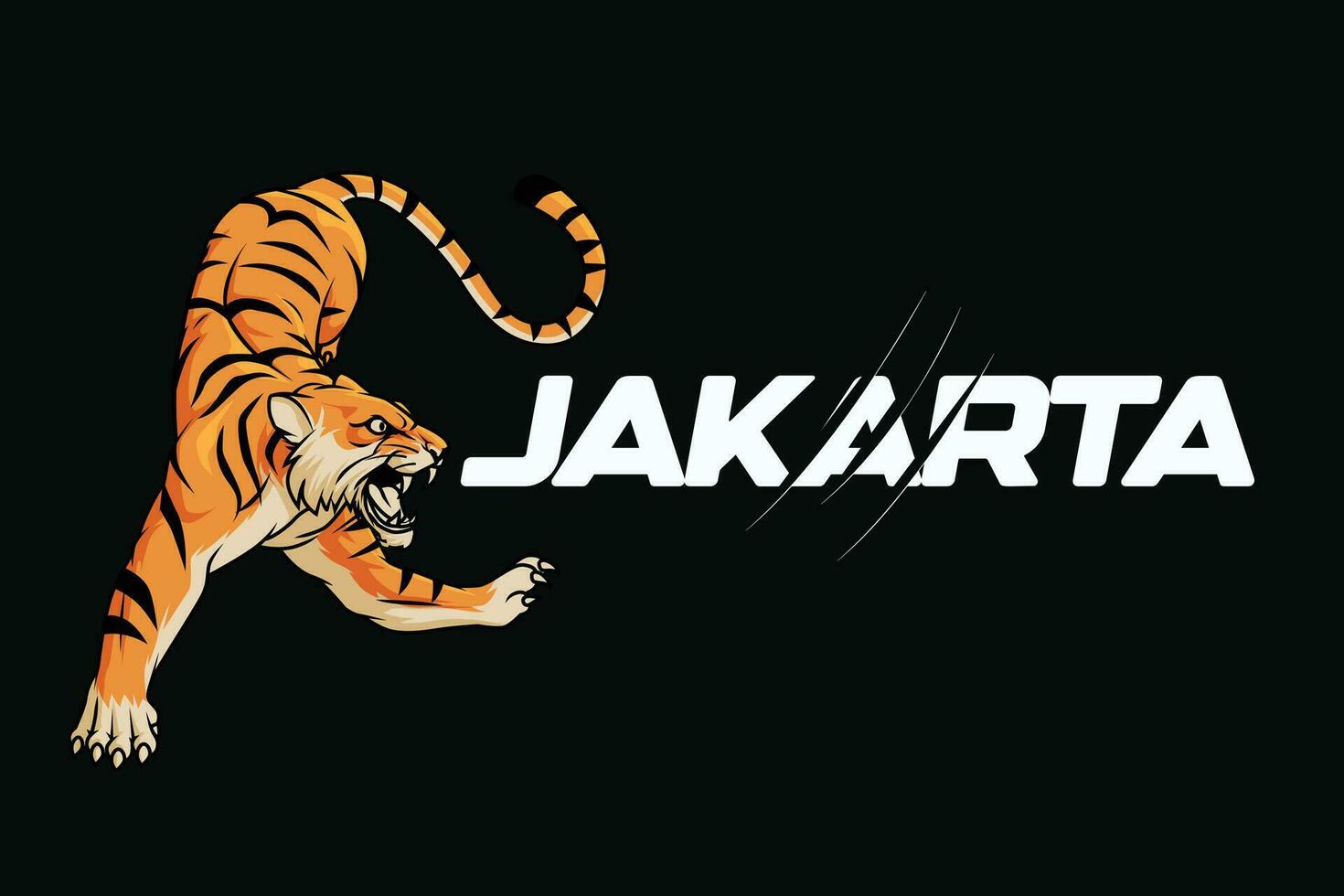 Roaring Jakarta Capturing the Spirit of the City with Tiger Themed vector