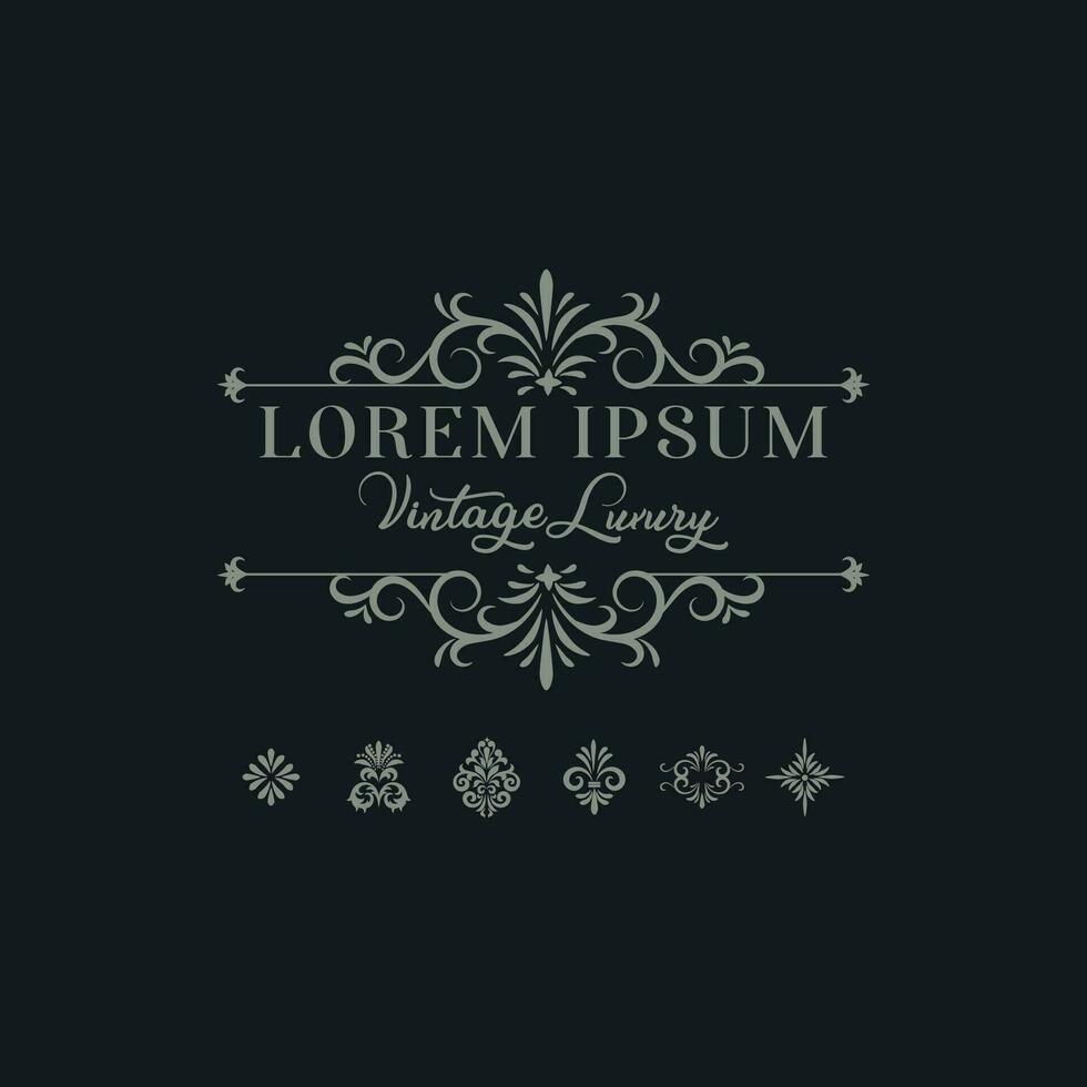 Luxury Logo Design with monogram, luxury flourish decorative style, vector