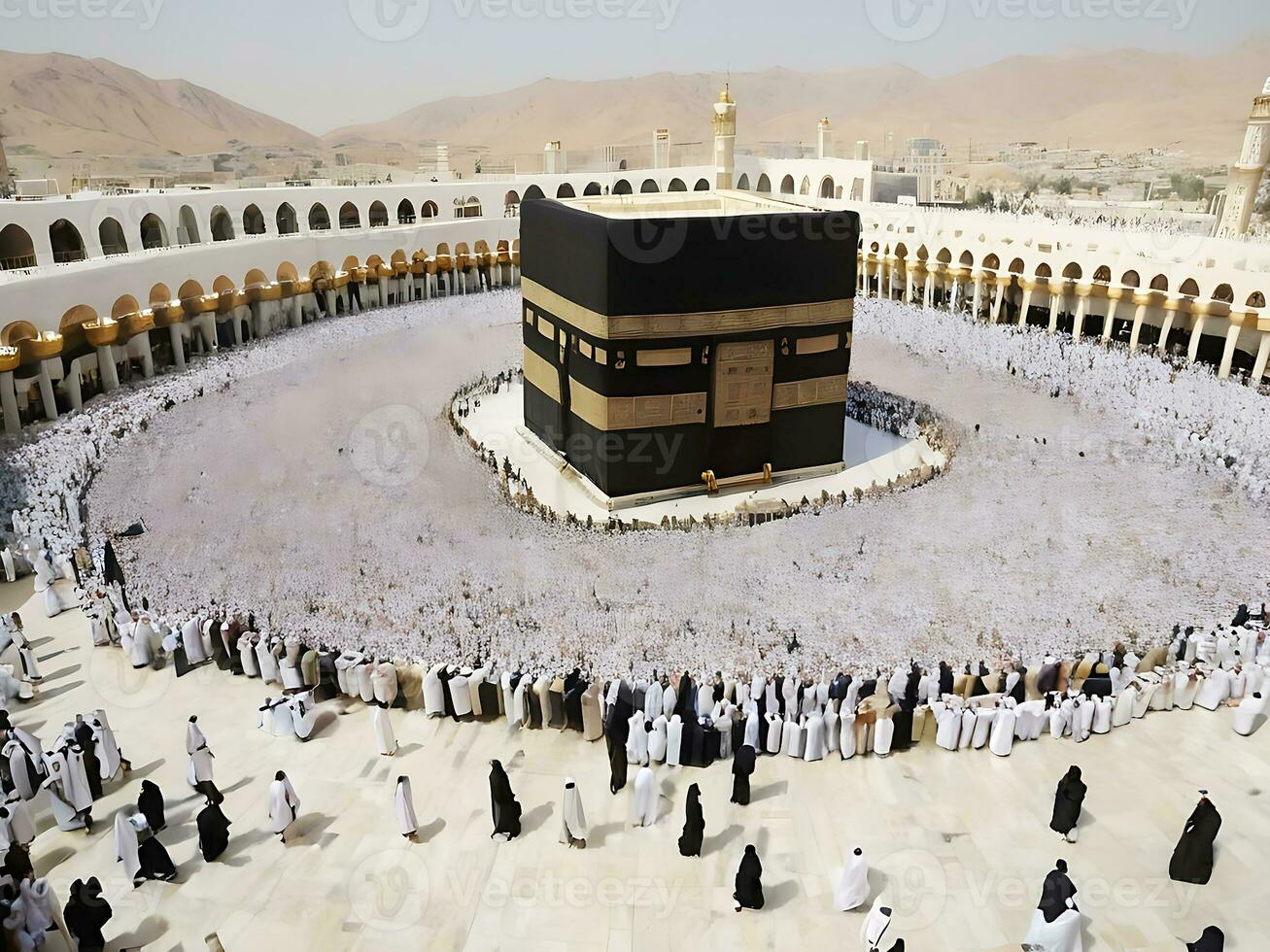 AI generated Mecca Kaaba in Ramadan Serenity Amidst Islamic Observance photo