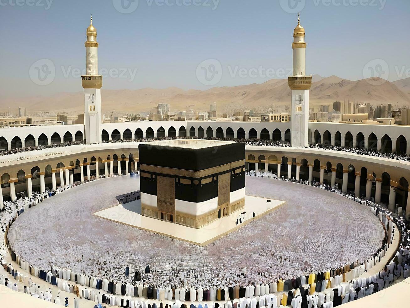 AI generated Mecca Kaaba in Ramadan Serenity Amidst Islamic Observance photo
