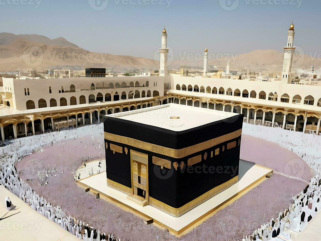 AI generated Mecca Kaaba in Ramadan Serenity Amidst Islamic Observance photo