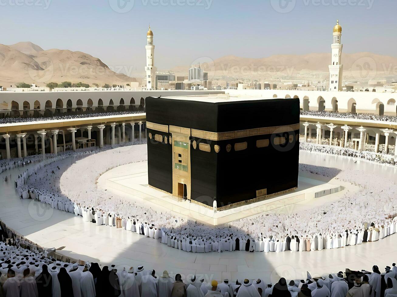 AI generated Mecca Kaaba in Ramadan Serenity Amidst Islamic Observance photo