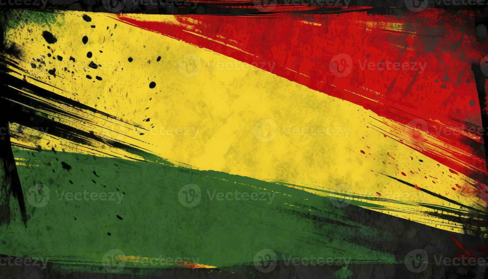 AI generated Black History Month Celebration Background. A textured canvas with grunge texture in red, yellow, and green paint colors, symbolizing the significance of Black History Month. photo