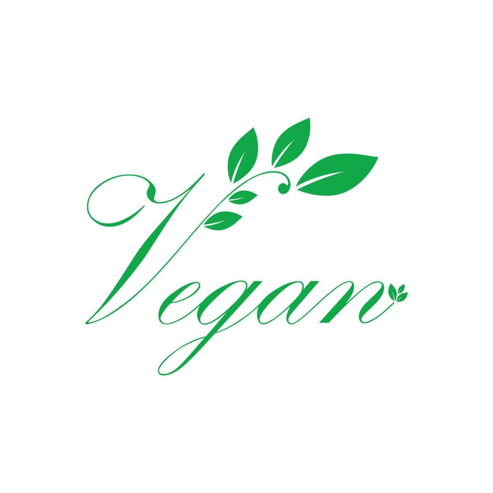 Vegan logo vector template symbol design