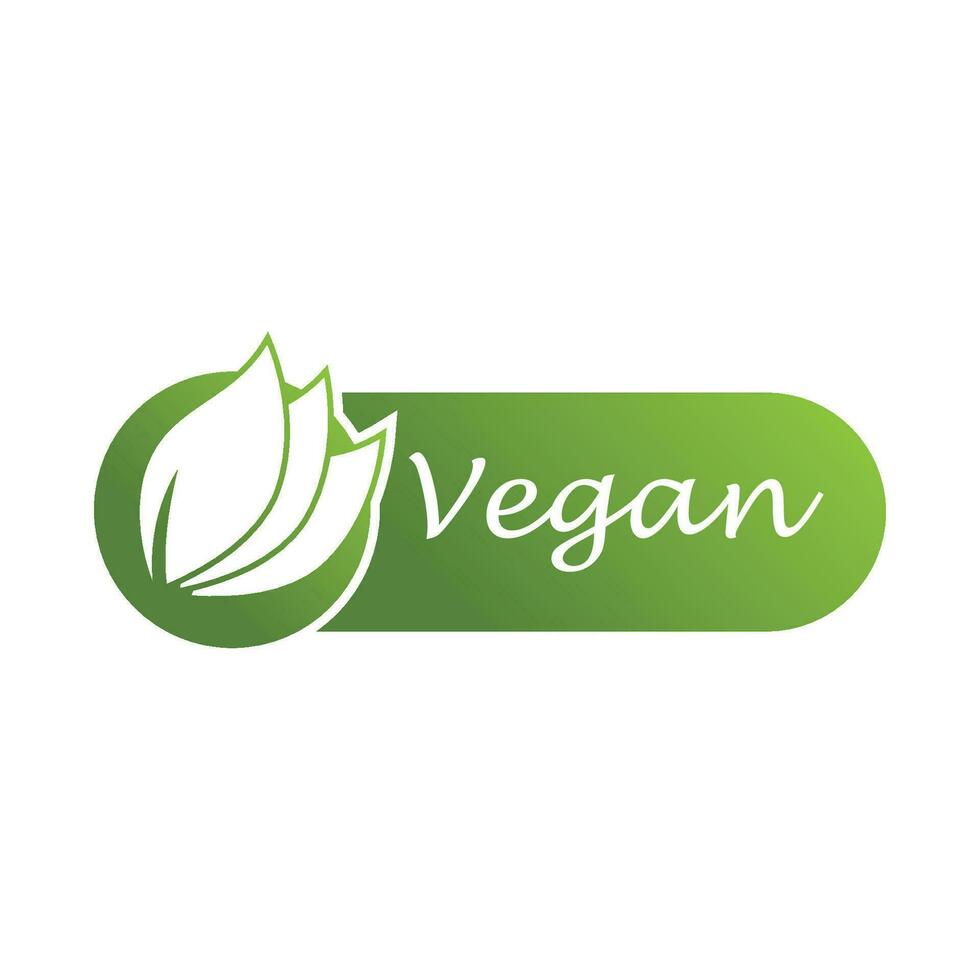 Vegan logo vector template symbol design