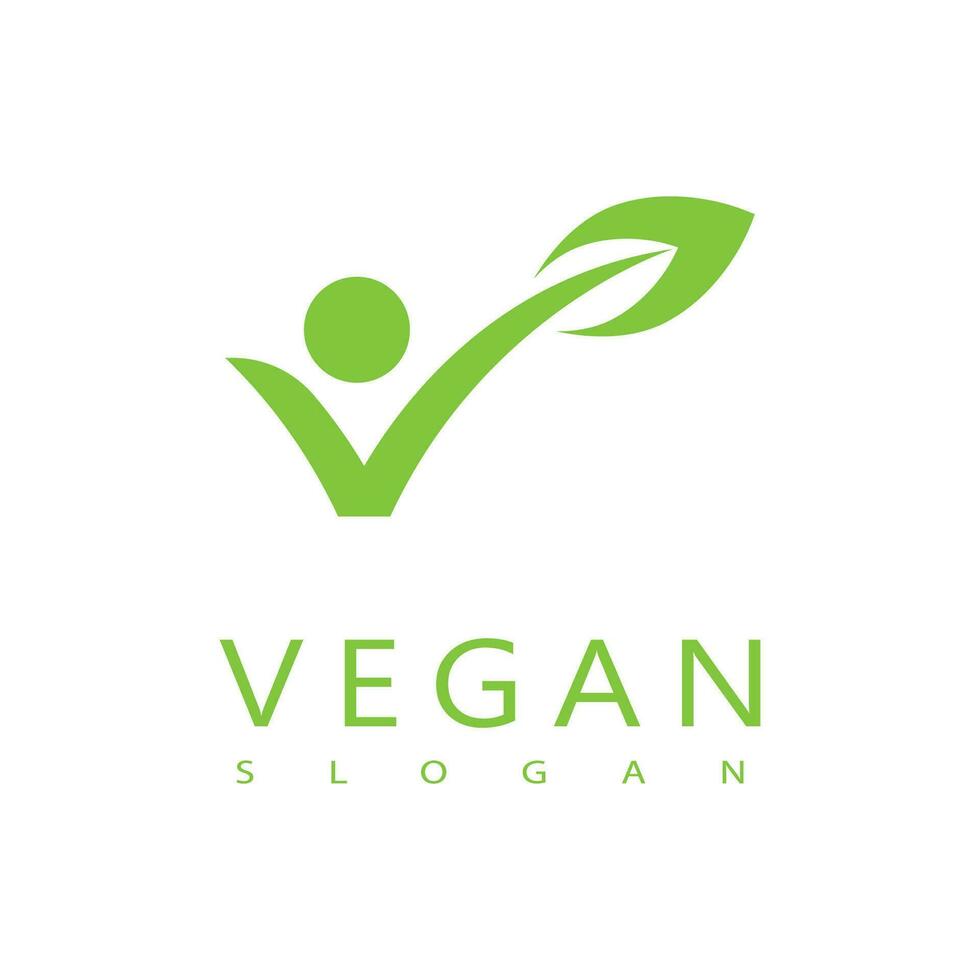 Vegan logo vector template symbol design