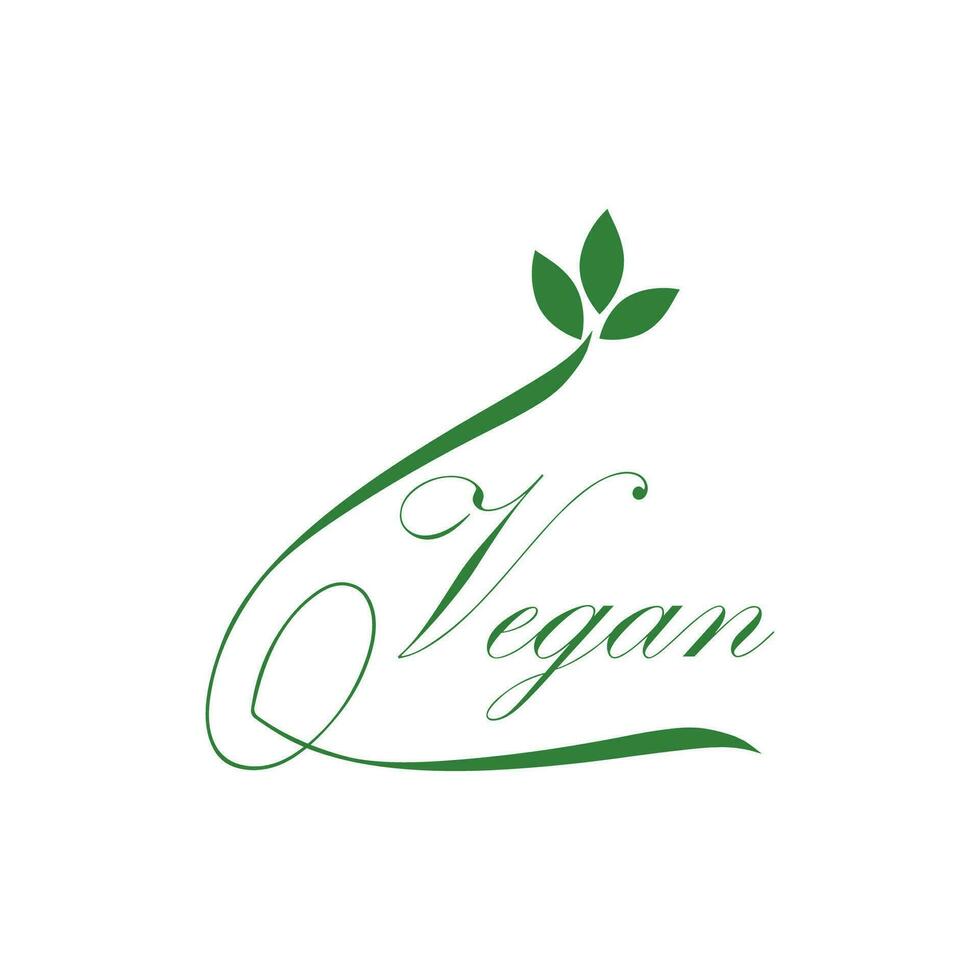 Vegan logo vector template symbol design