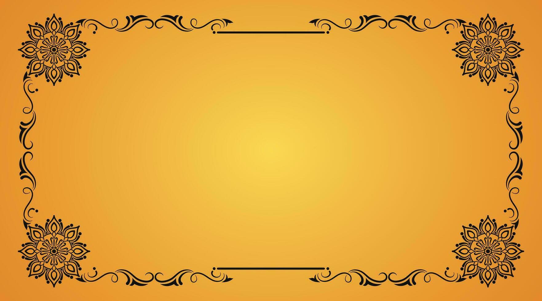 yellow background, with ornamental mandala vector