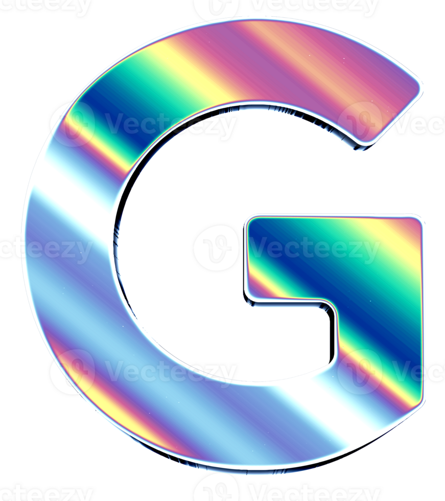Holographic shiny alphabet png