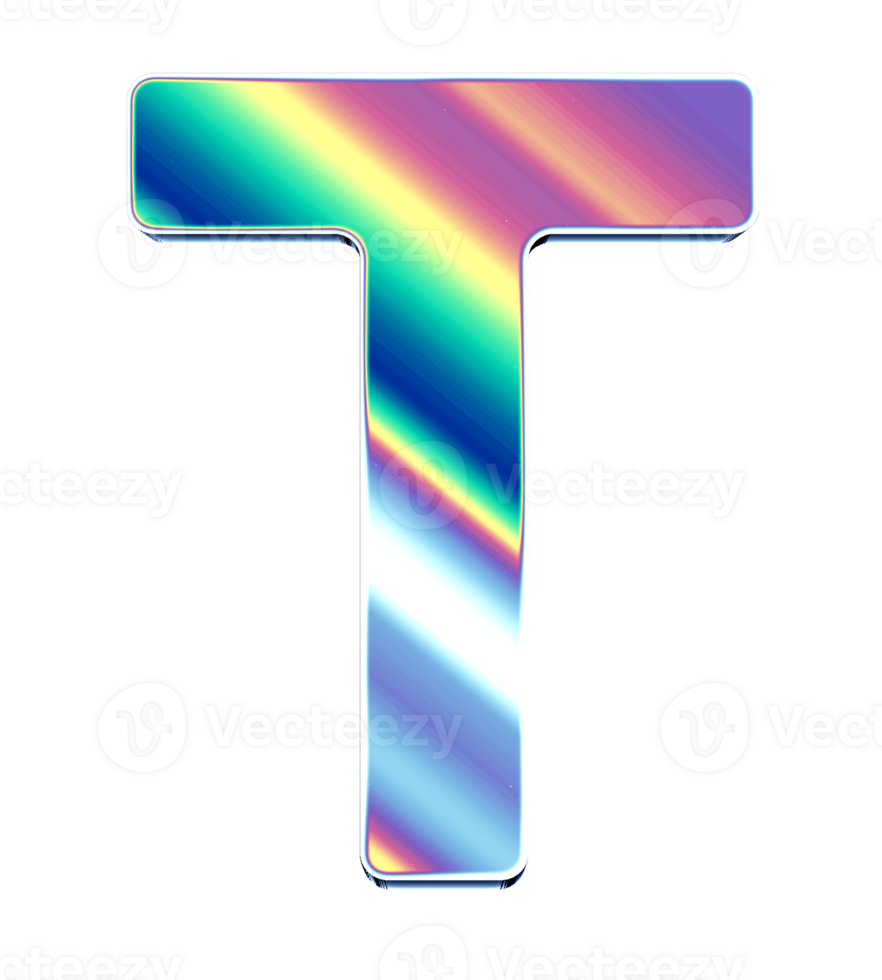 Holographic shiny alphabet png