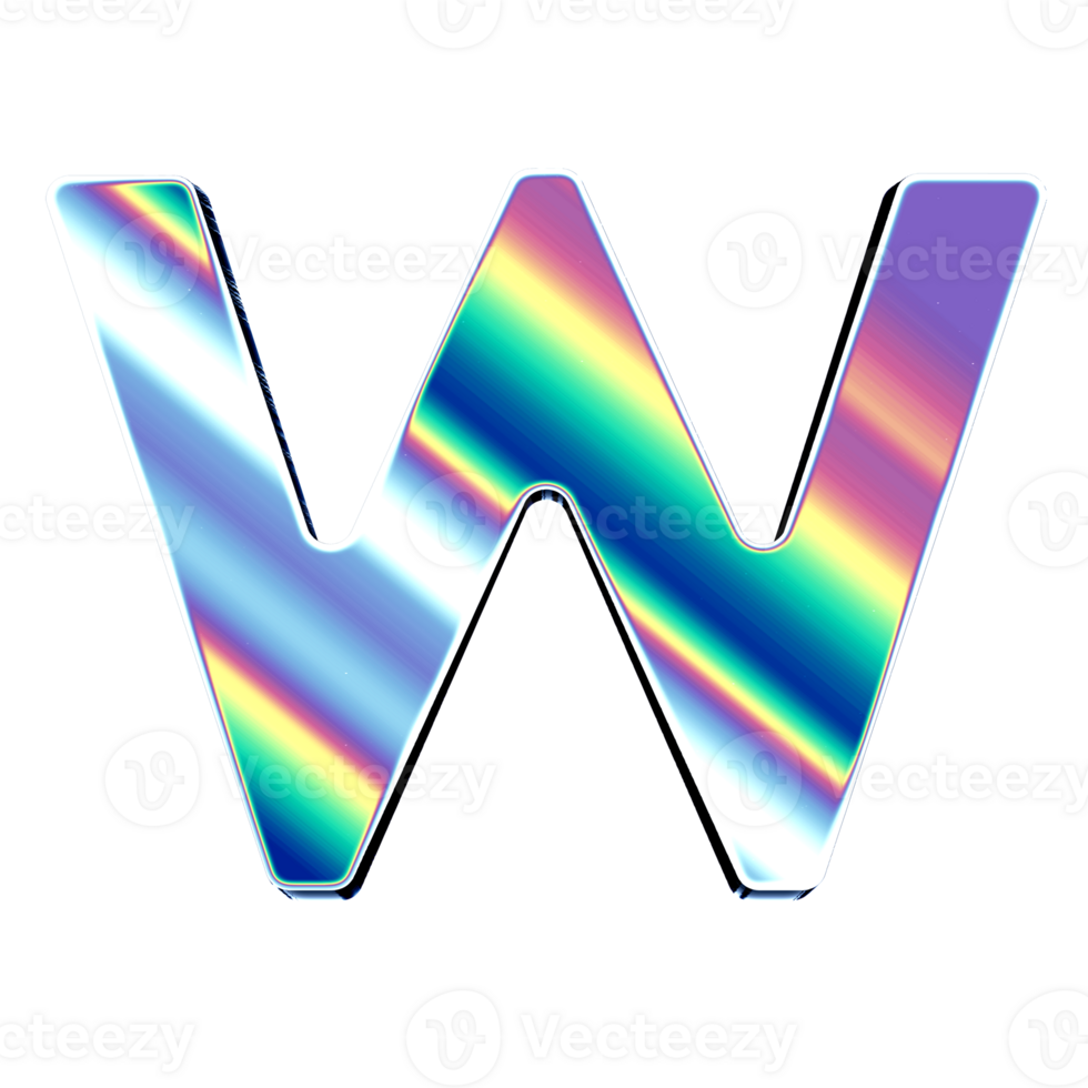 Holographic shiny alphabet png