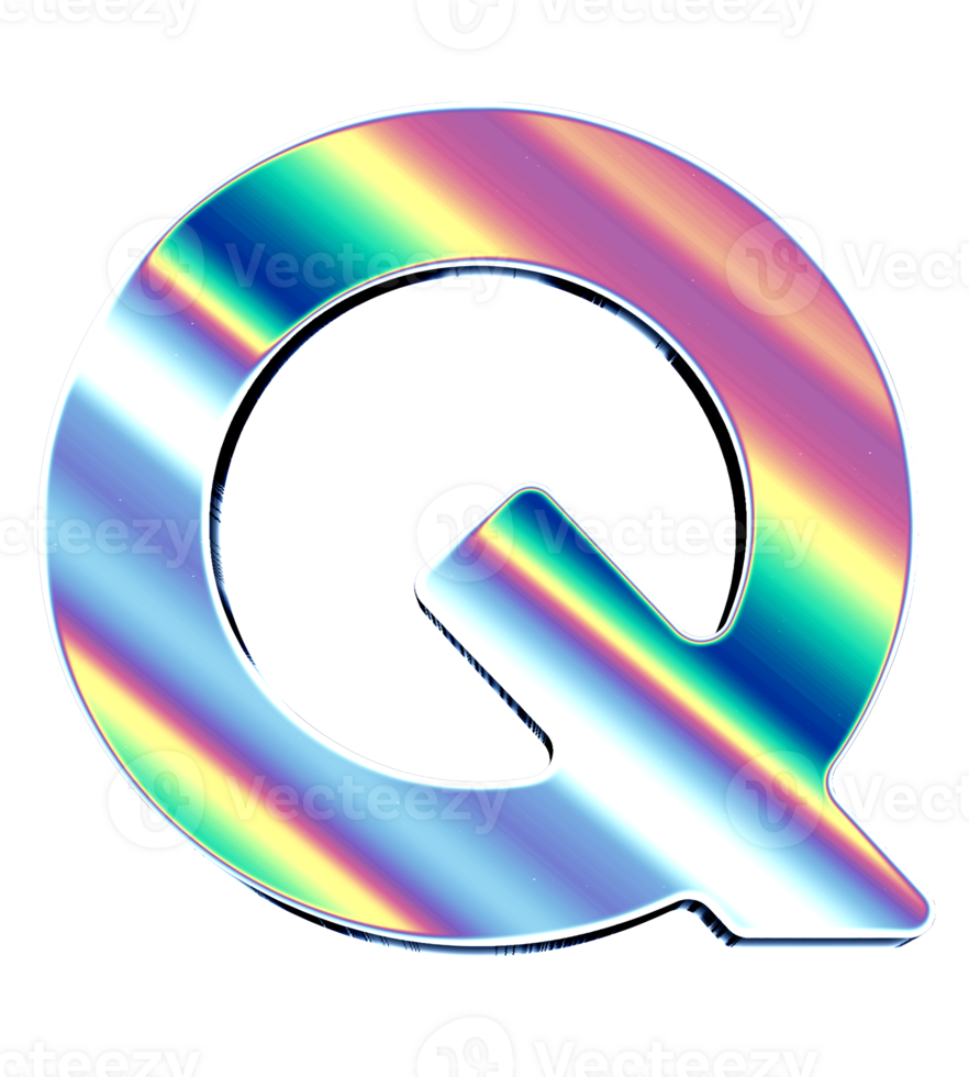 Holographic shiny alphabet png