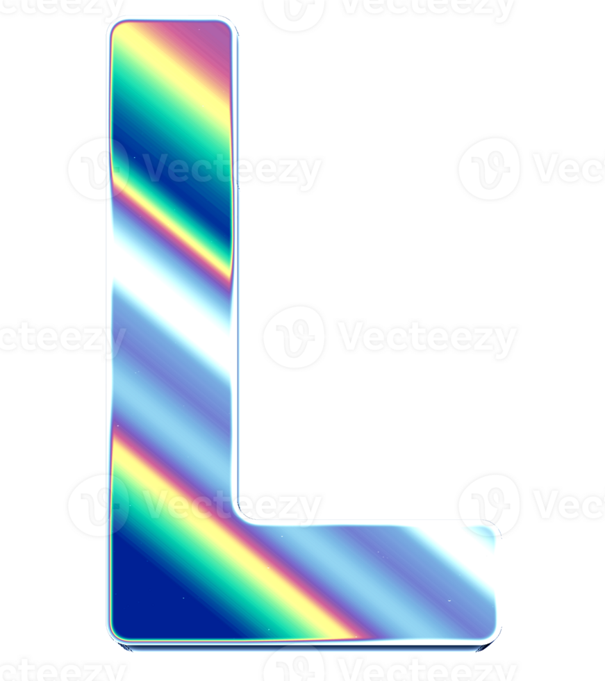 Holographic shiny alphabet png
