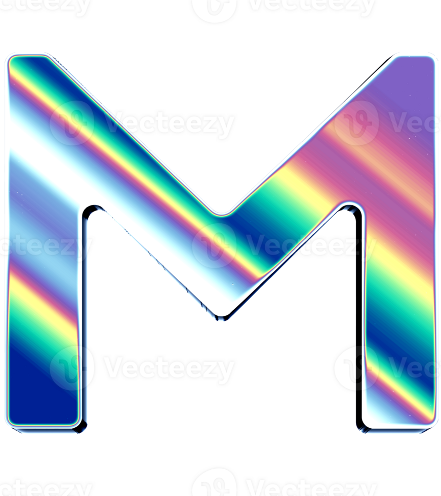 Holographic shiny alphabet png