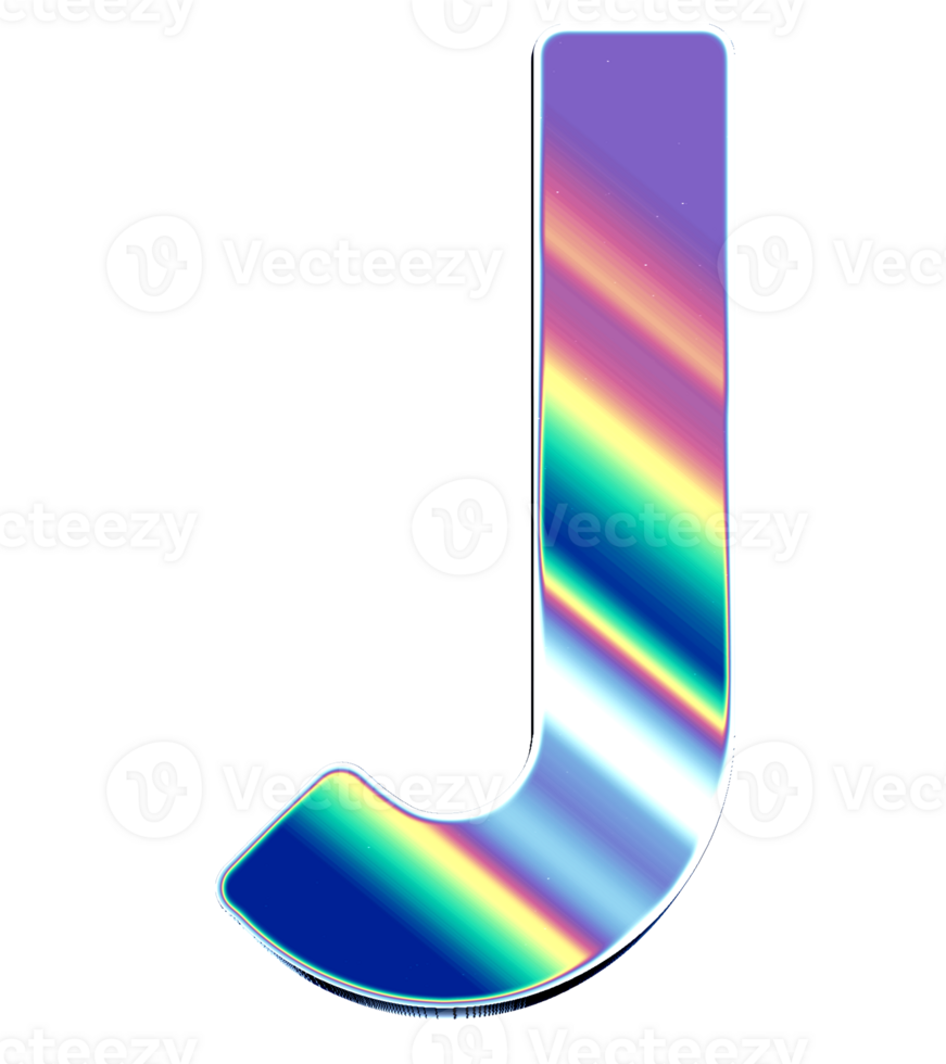 Holographic shiny alphabet png