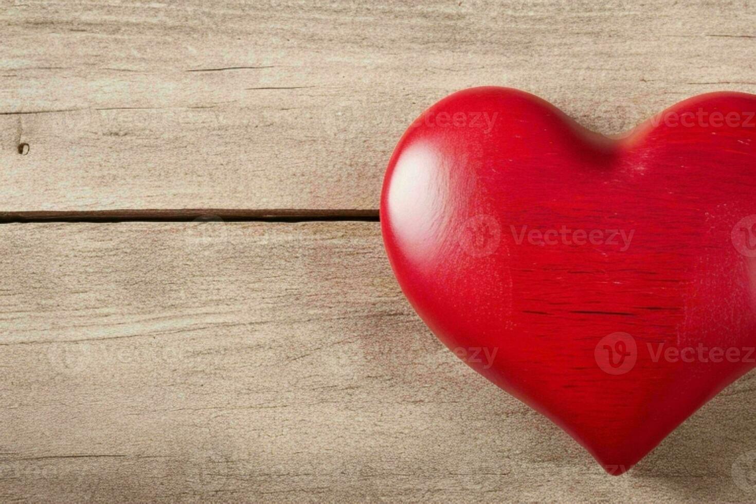 AI generated Wooden background with red heart, candle, gifts. Valentines Day. Mothers Day anniversary. Pro Photo