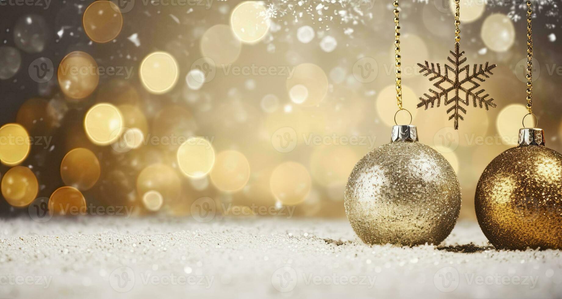 AI generated Christmas boll with Christmas background. AI Generated photo