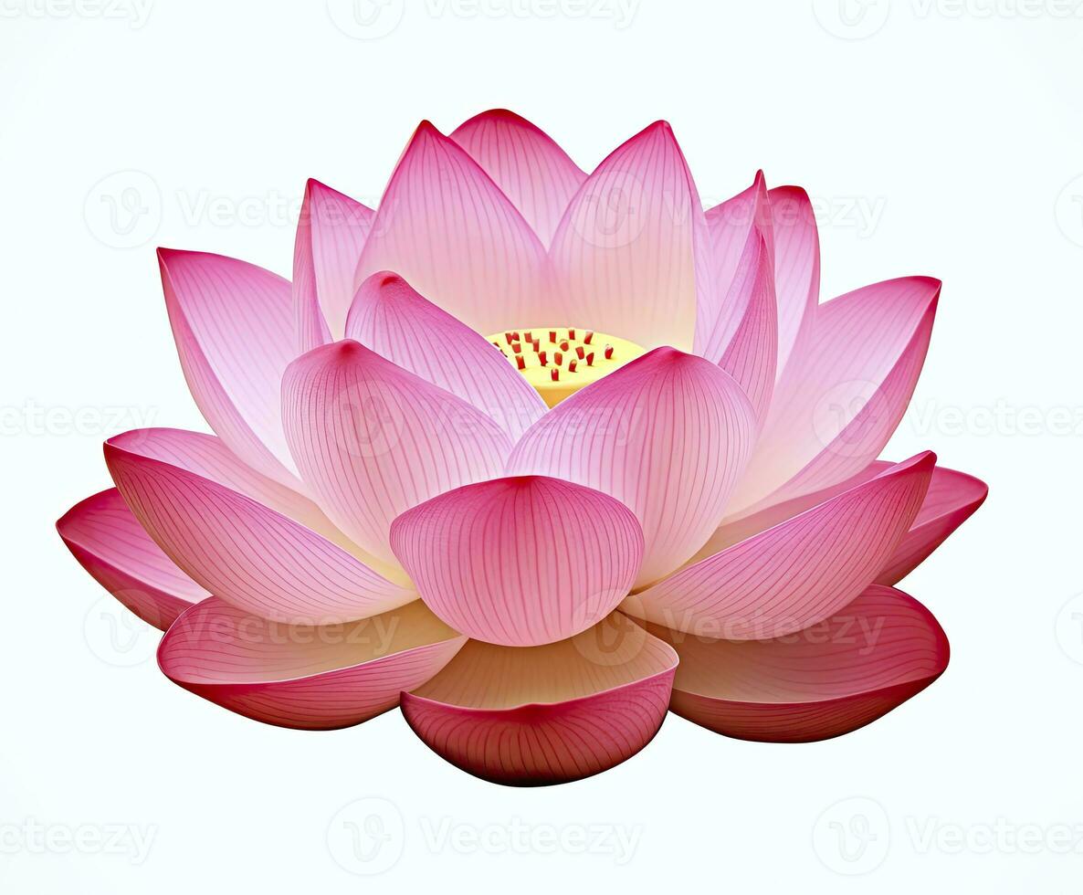 AI generated Lotus flower on white background. AI Generated photo