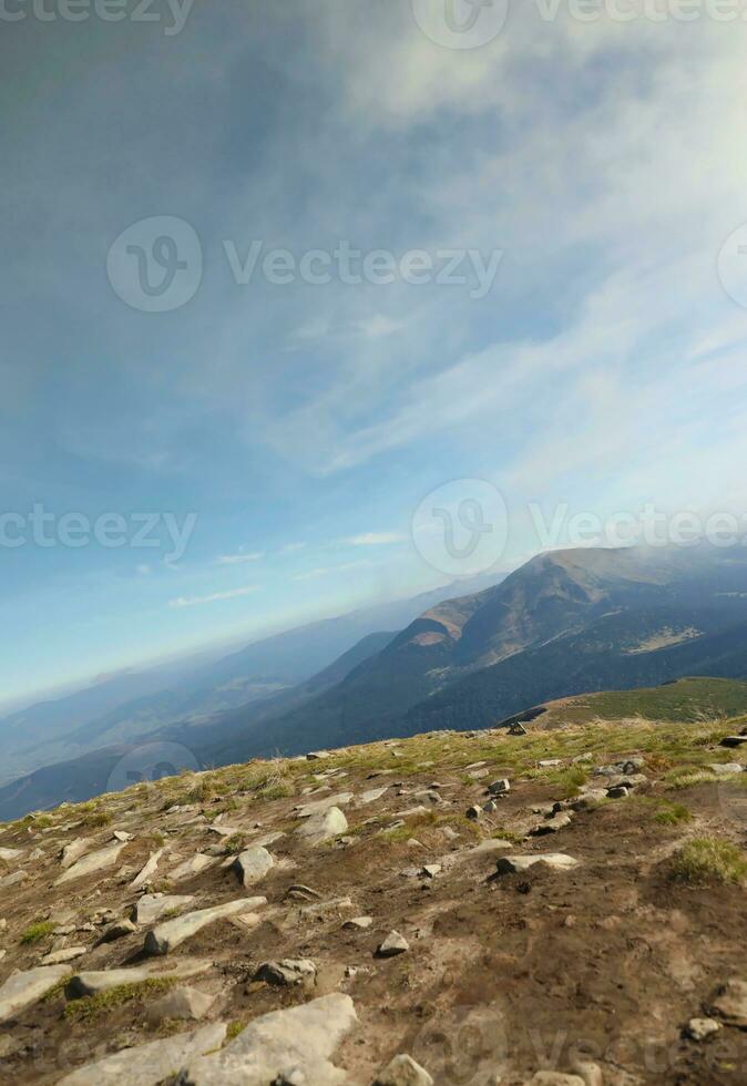 Mount Hoverla hanging peak of the Ukrainian Carpathians against the background of the sky photo