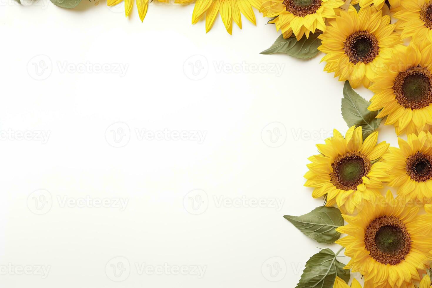 ai generado girasol antecedentes con Copiar forma. ai generado foto