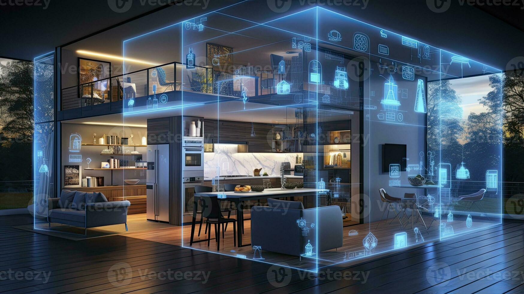 AI generated Connected Living, The IoT Revolution in Smart Homes. AI Generated photo