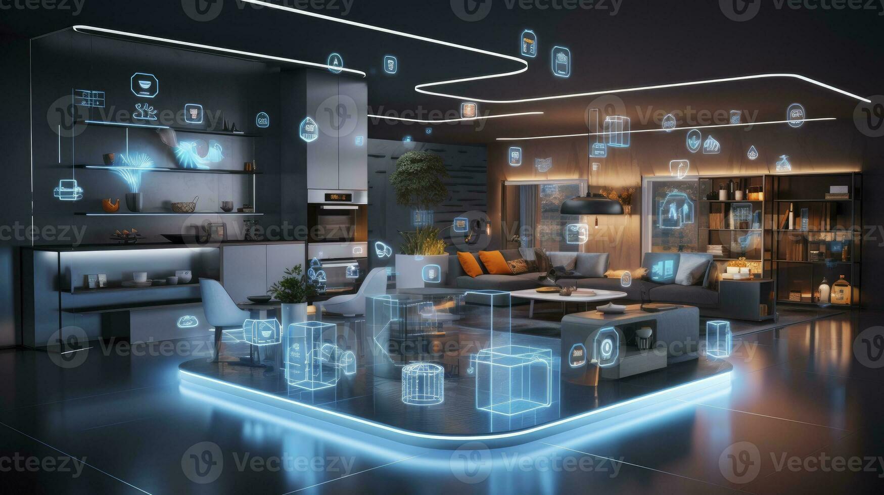 AI generated Connected Living, The IoT Revolution in Smart Homes. AI Generated photo