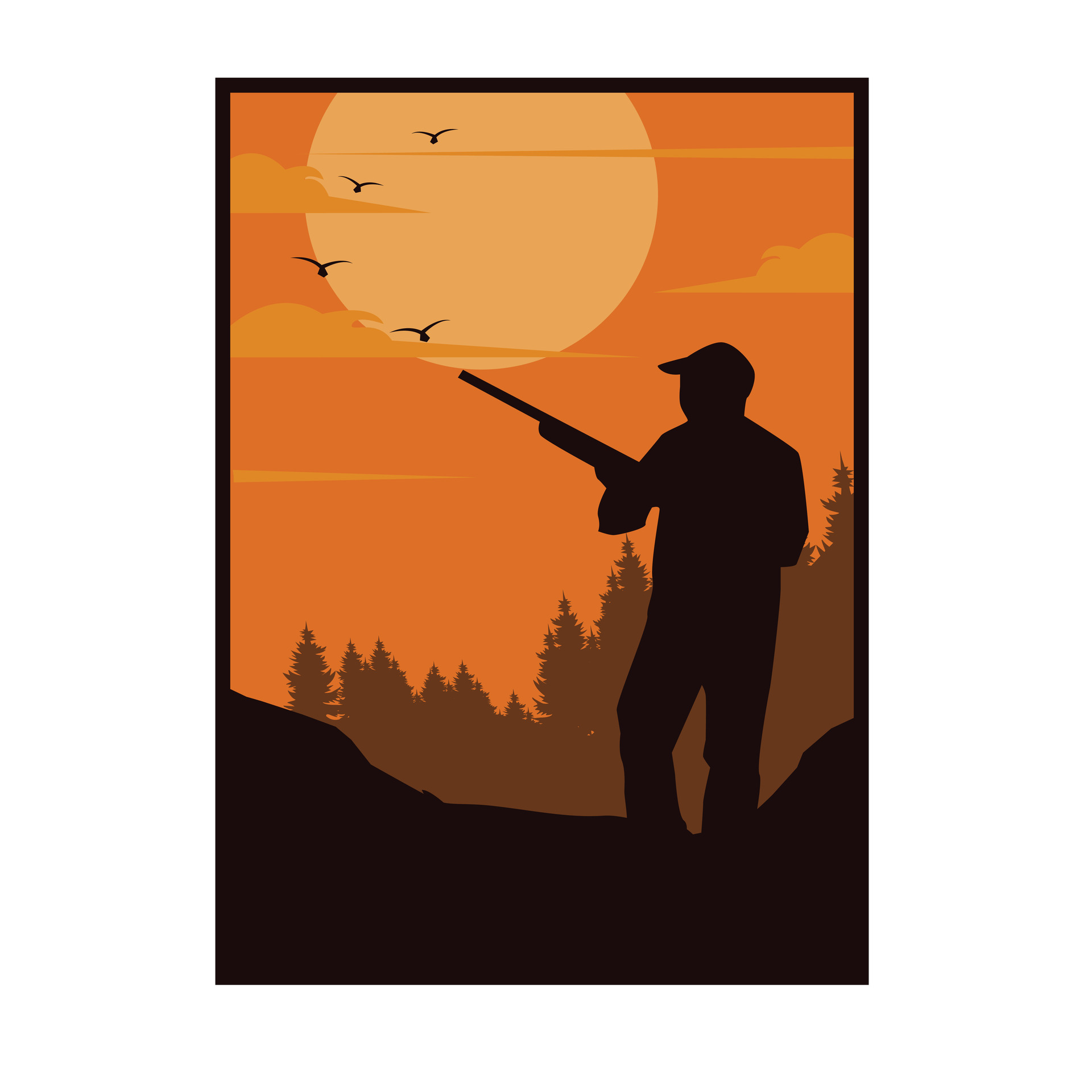 hunter on the jungle 35933739 Vector Art at Vecteezy