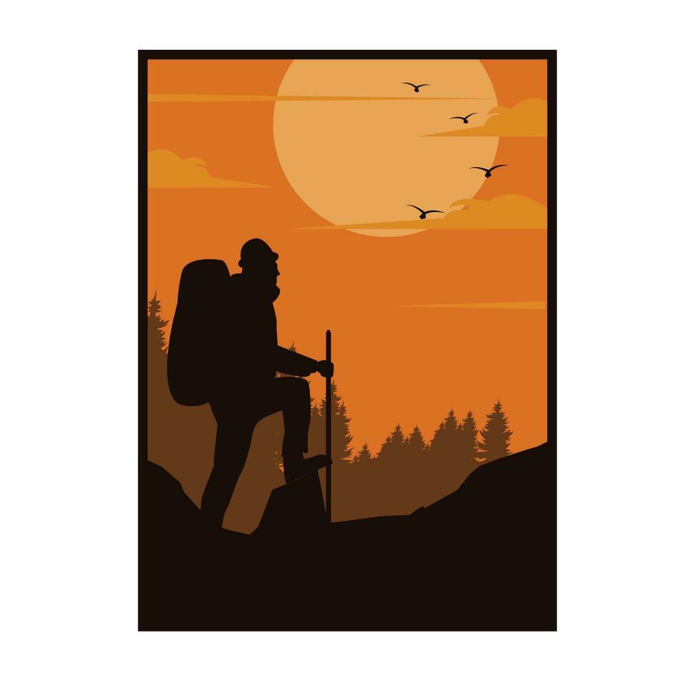 adventure on the mountain explore vector
