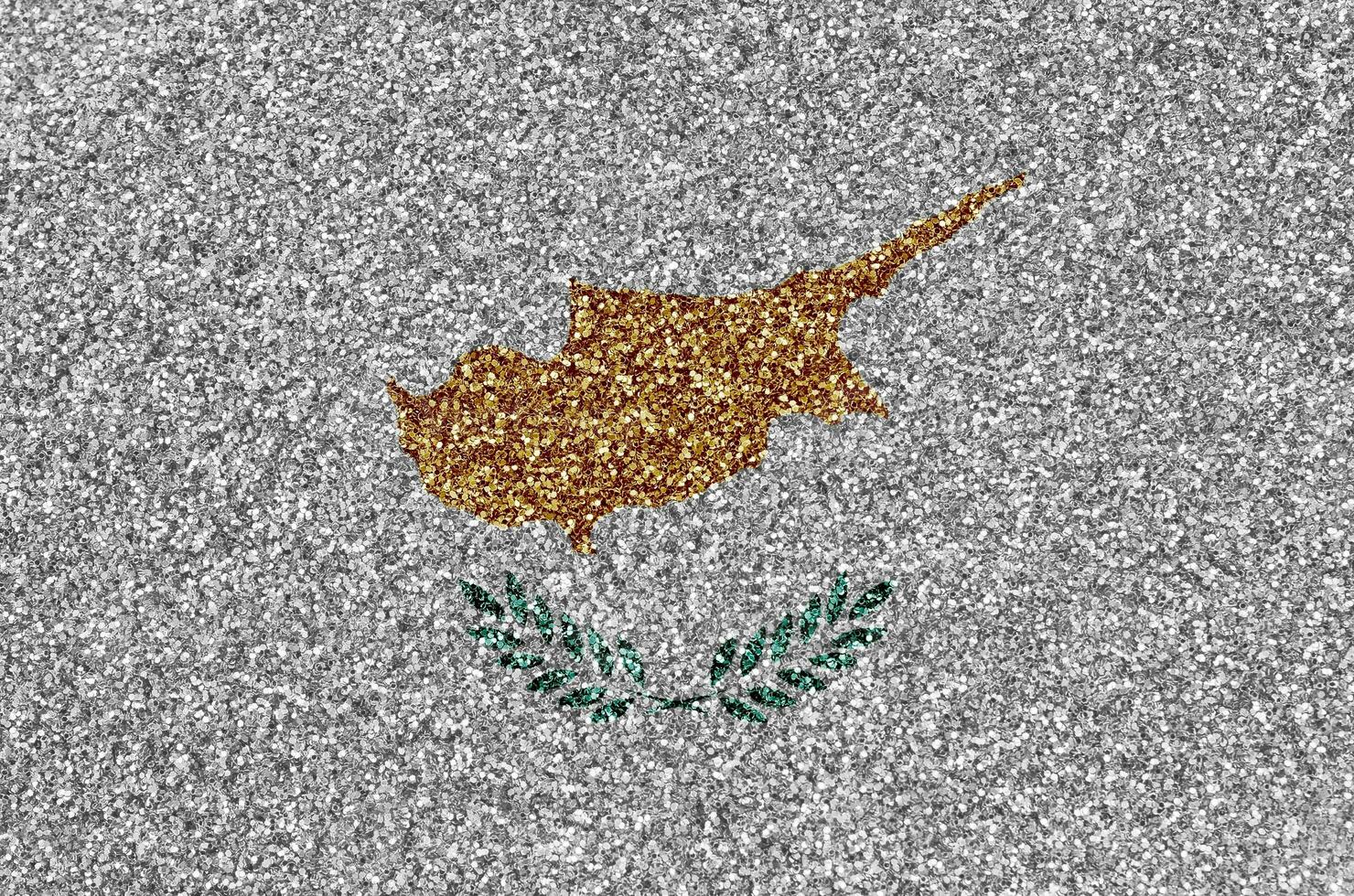 Cyprus flag depicted on many small shiny sequins. Colorful festival background for party photo