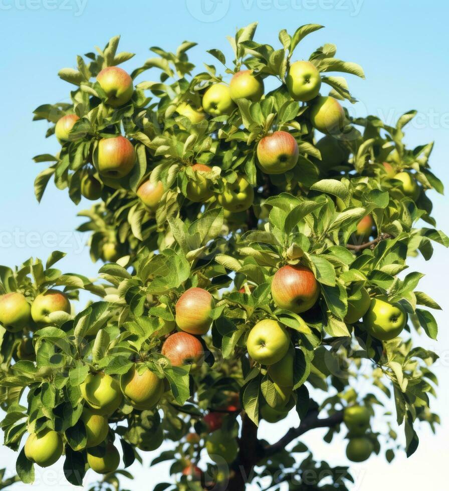 ai generado un hermosa verde manzana árbol. ai generado foto