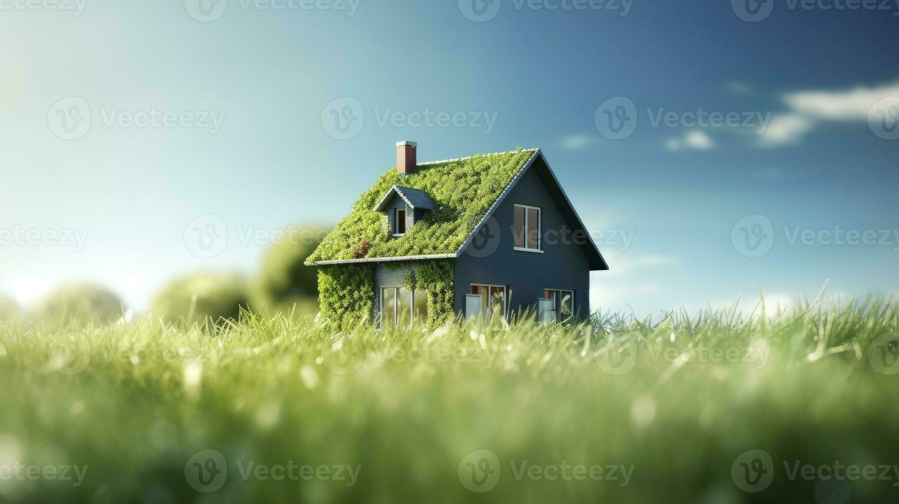 AI generated Green and environmentally friendly housing concept. AI Generated photo