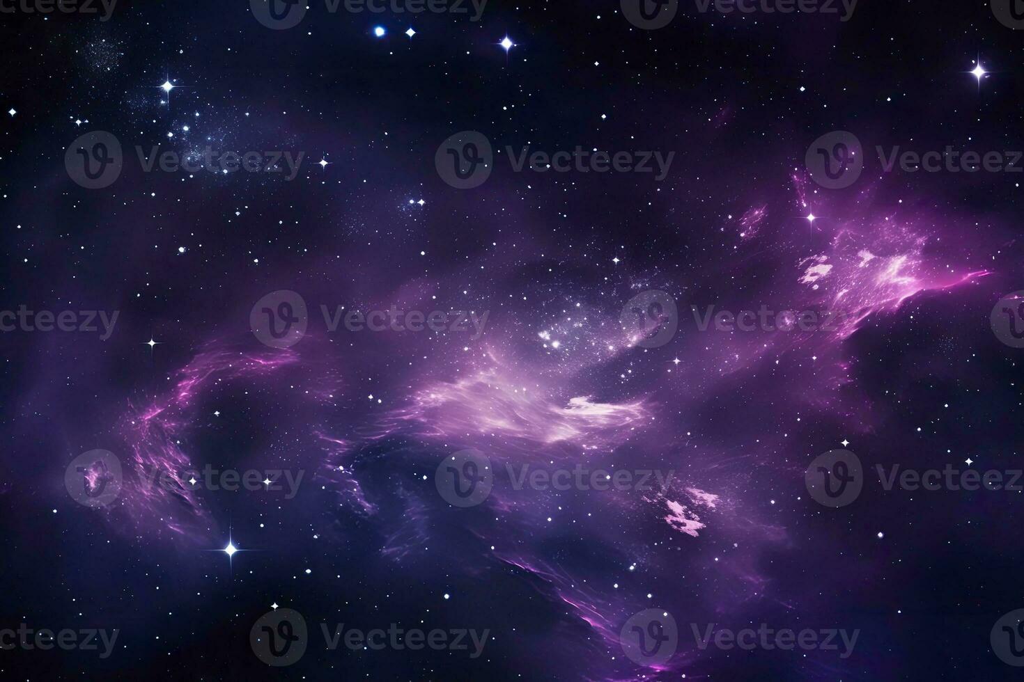 AI generated Purple Galaxy space stars in Outer Space. AI Generated photo