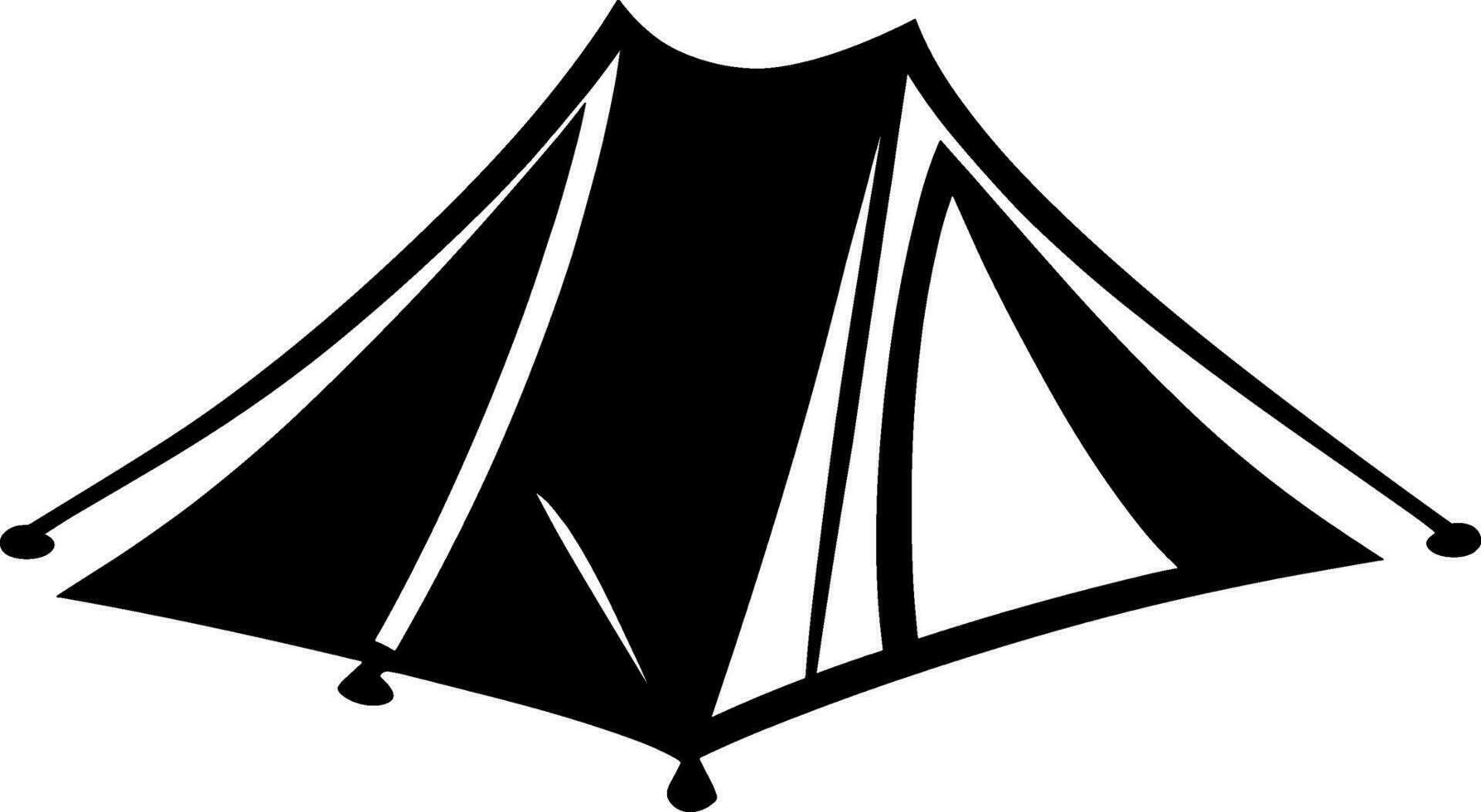 Camping tent silhouette vector illustration. Isolated on white background. AI generated illustration.