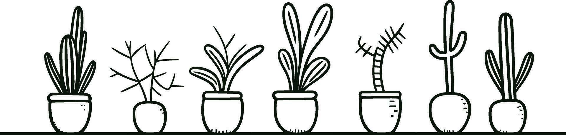 Indoor Plants line art icon design template vector illustration. AI generated illustration.