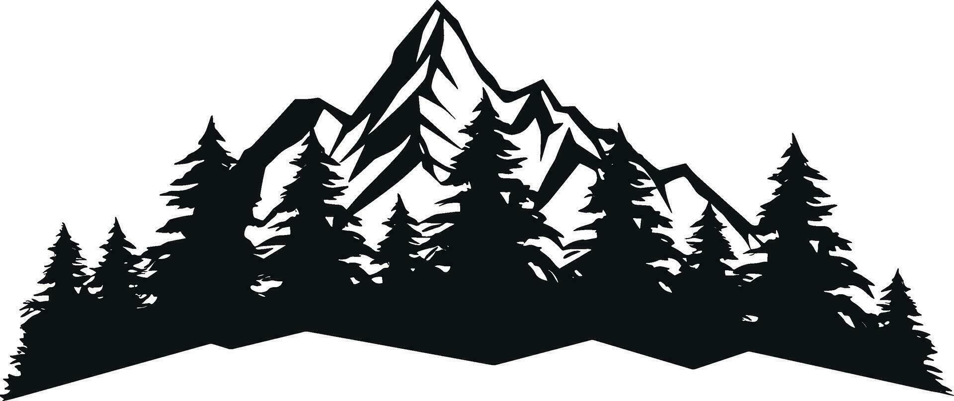 hand drawn mountains silhouettes for high mountain icon, vector illustration. AI generated illustration.