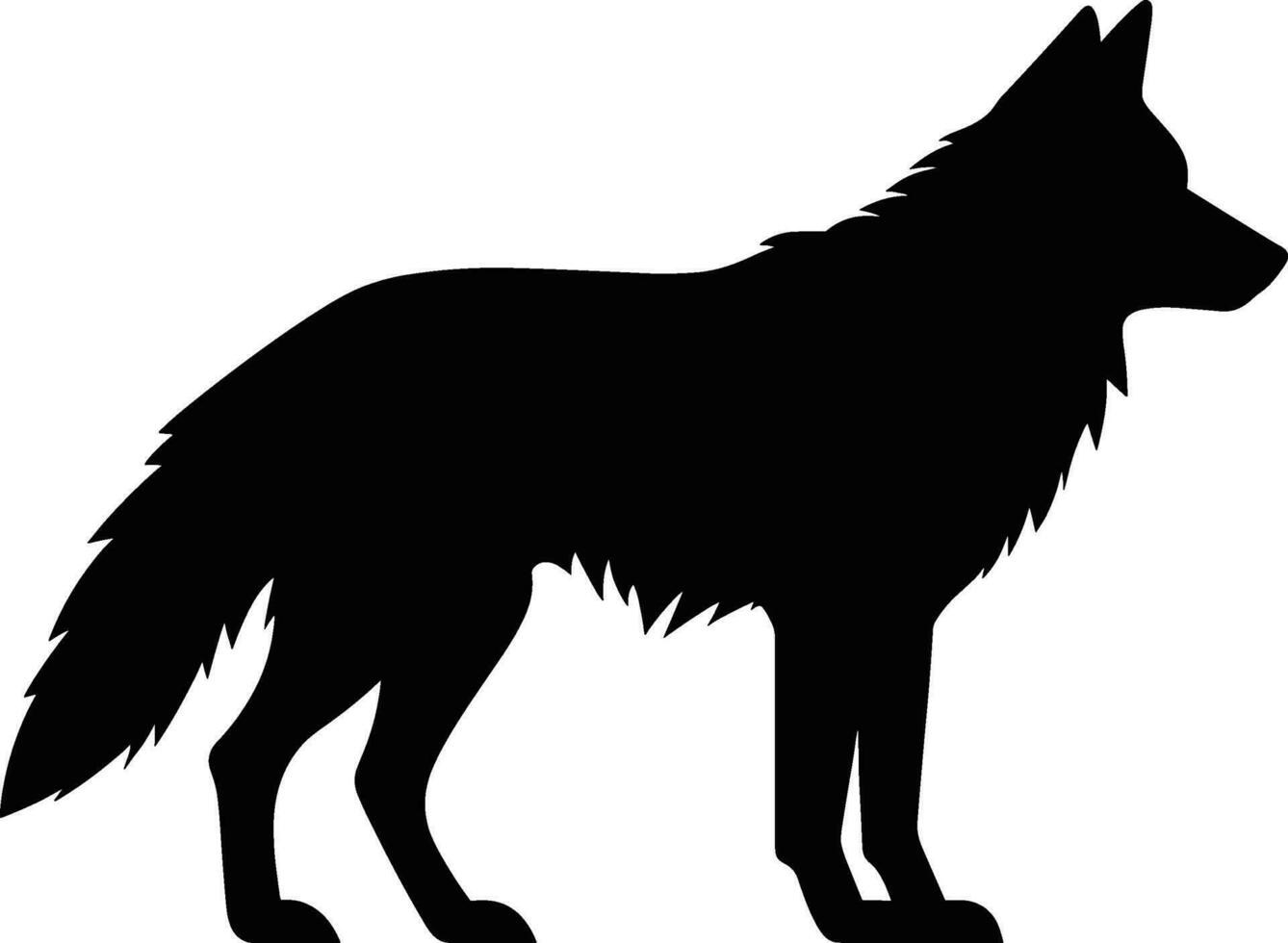 Wolf silhouette. Vector illustration. AI generated illustration.