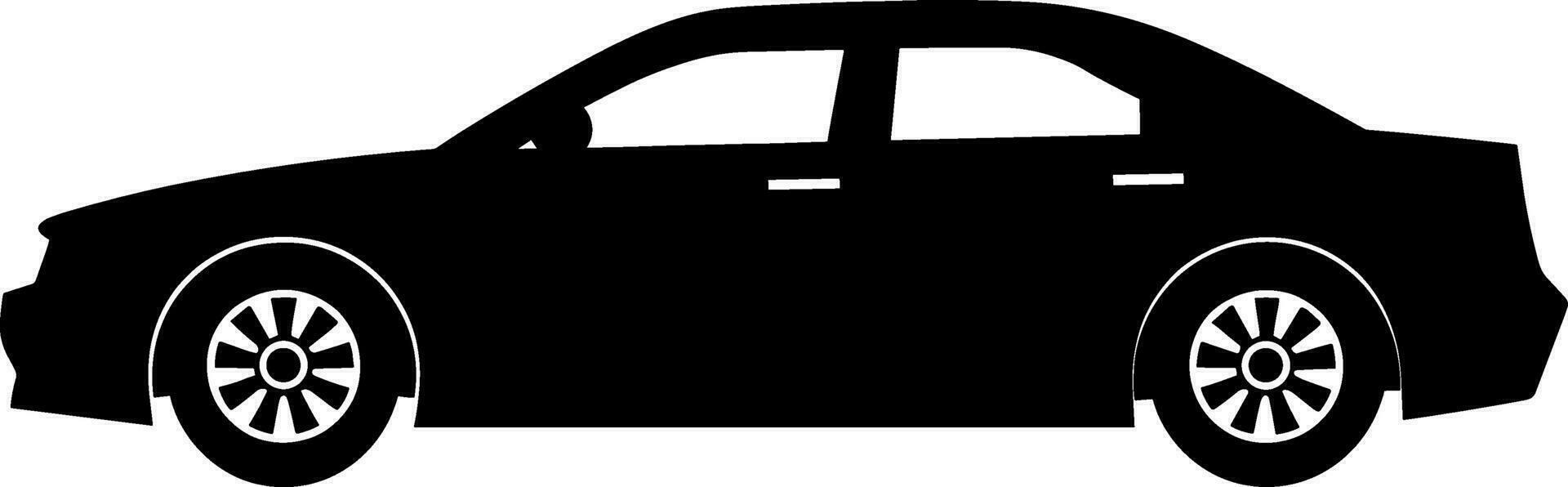 old retro car, silhouette, black icon, isolated vector. AI generated illustration. vector