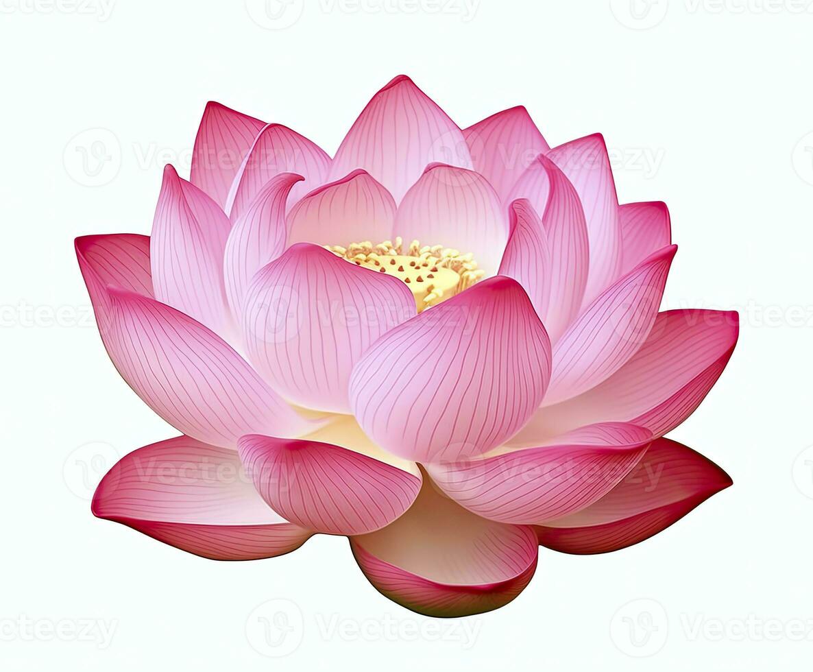 AI generated Lotus flower on white background. AI Generated photo