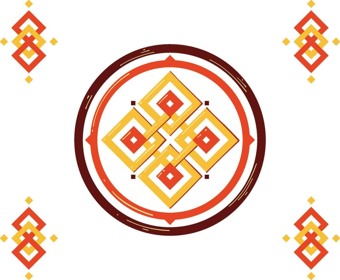 Fantasy on the art of mongolia traditional ornament vector